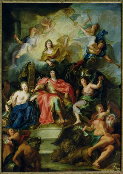 Luis XIV (1638-1715) coronado por la Gloria, c.1686 de Charles Antoine Coypel